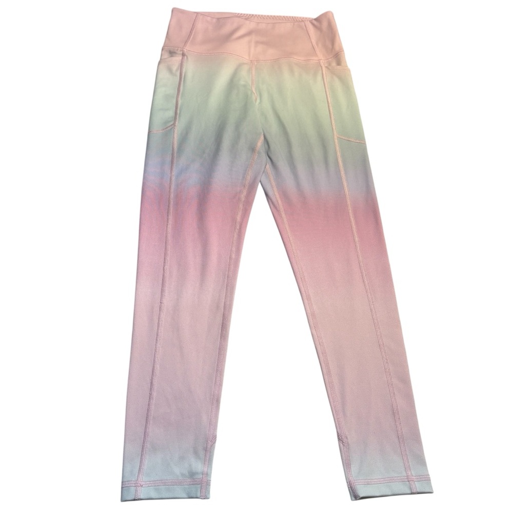 Victoria's Secret Leggings Size 8 Ombré Pink Green Purple Blue Stretchy 7/8 long